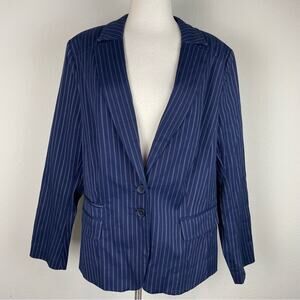 Lane Bryant Navy Stripe The Modernist Collection 2 Button Blazer NWT 18